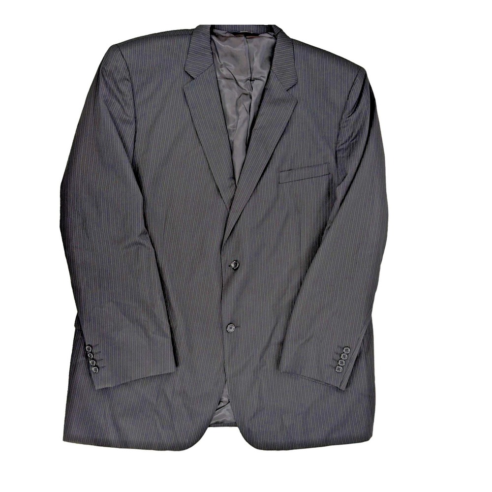 Joseph & Feiss Gold Pinstripe Suit Jacket Blazer 52 XL 52XL Extra Long 100% Wool